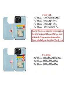 Magnetic Closure Wallet Case Compatible With IPhone 16, 17/16/15/14/13/12/11 Pro Max, 16 Plus, Sky Blue PU Leather, With Credit Card Slots And Cash Pocket, Full Body Anti-Drop And Scratch Protection, Slim Fit Flip Phone Case - Light Blue - View 5