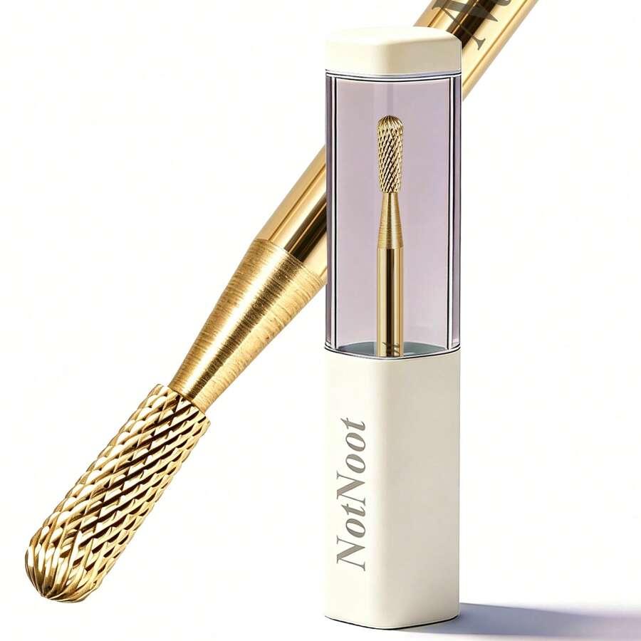 NotNoot Nail Drill Bit Carbide Rotary Burrs Cuticle Clean For Nail Salon Manicure Tools 3/32" (XF) - Gold - View 1