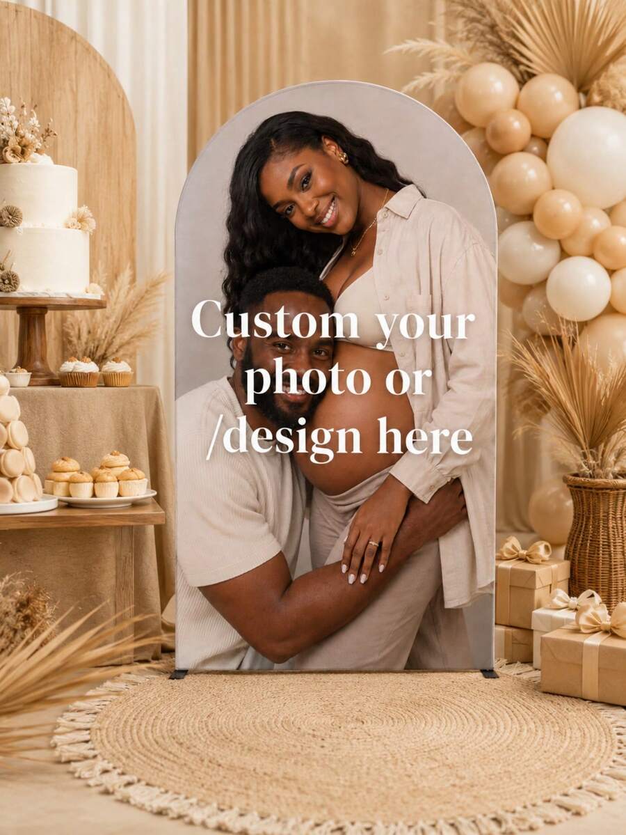 1pc Elastic Banner Arch Backdrop, Personalized Customizable Multi-Size Arch Decoration, Suitable For Dome Background Frame Custom Arch Backdrop Set, Create Festive Atmosphere, Multiple Sizes Available, Suitable For Birthday And Theme Party - Multicolor - View 1