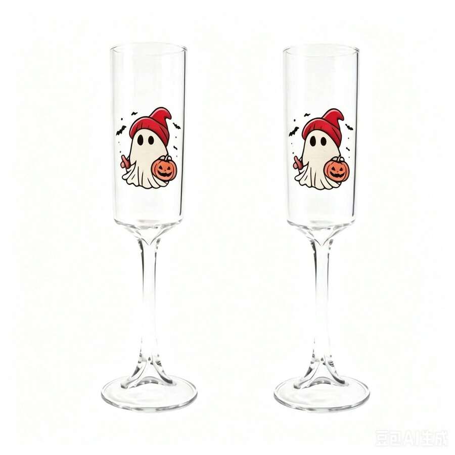 Halloween High Stem Champagne Glass Cocktail Wine Glass Juice Cup High Borosilicate Glass - View 1