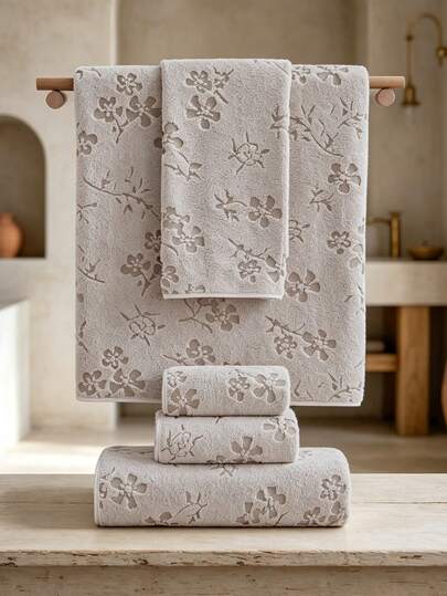 1/2/3pcs Optional, Coral Fleece Soft Embossed Solid Color Bath Towel Or Towel, Polyester Fiber Quick Dry Bath Towel, Soft Towel, Suitable For Bathroom, Hotel, Gym, Travel, Back To School, Travel, Home Essentials, Towel, Skin Care