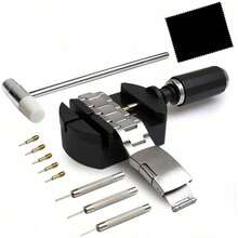 Watch Link Removal Kit 11pcs Watch Band Sizing Tool For Watch Strap Adjustment Watch Repair Tool Kit With Hammer Spring Bar - Silver - View 10