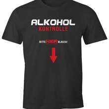 Mens Alcohol Control T-Shirt - Please Blow Here Funny Drinking Shirt Drinking - 款式 - 查看 1
