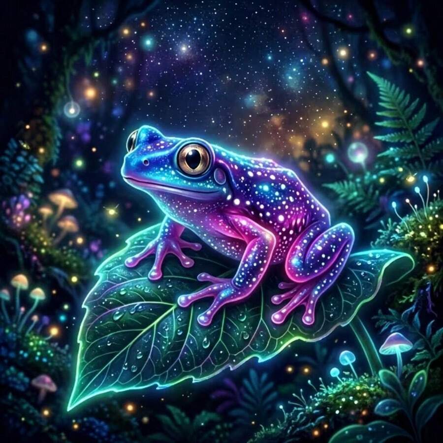 1 Buah Kit Lukisan Berlian 5D DIY Pola Katak - Seni Mosaik Berlian Bulat Penuh, Dekorasi Dinding Rumah, Tanpa Bingkai - Tanpa Bingkai - View 1