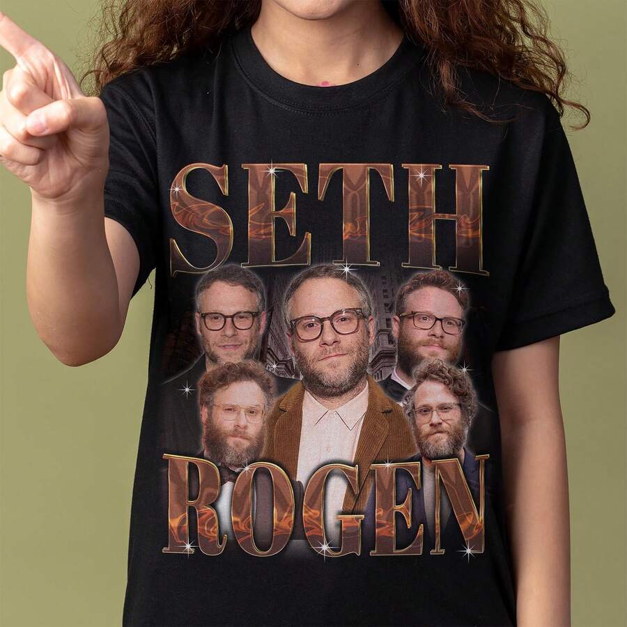 Seth Rogen  Shirt -Printed T-Shirt Vintage Gift For Him Her. - Black - View 1