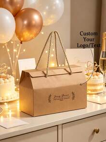 Custom-Logo Paper Box With A Handle. Suitable For Packaging Small Gifts Such As Scented Items, Cosmetics, Or Handmade Candles. An Ideal Gift For Him Or Her-Perfect For Weddings, Parties, Birthdays, And Christmas. - Multicolor - View 4
