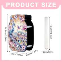 Diamond Painting Peacock Vase Kit DIY 5D Crystal Art Acrylic Flower Holder For Adults, Freestanding Decorative Desktop Vase, Colorful Bird Diamond Art Home Decor - Peacock - View 4