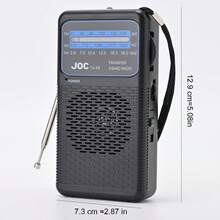 JOC TG-88 便携式三波段收音机（FM/AM/SW） - 电池供电迷你收音机，带内置手电筒和夹子，适合户外/露营/老年人使用 - 查看 4