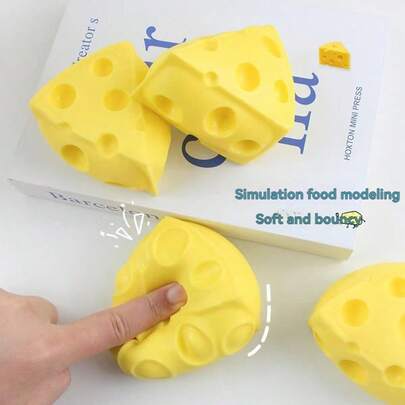 1PCS Travel‑Ready Pocket‑Friendly Cheese Block Squeeze Toy, Handmade Smooth Soft Slow‑Rebound Squishy Toy, Tactile Sensory Fidget Toy, Weekend Leisure Goods And Large Birthday Party Giveaway Supplies