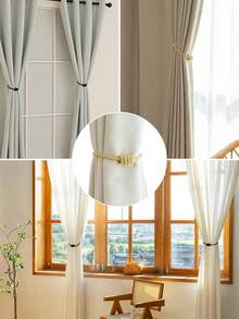 2pcs Magnetic Knot Curtain Tiebacks, Home And Office Fabric Curtain Rope Tiebacks - Knot Style - View 7