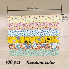 100PCS Floral Pattern Jelly Roll Fabric Strips, Soft Cotton Pre-Cut Patchwork Fabric Pack, Vintage Small Floral Prints, Perfect For DIY Sewing, Machine Quilting, Doll Clothes, Hair Accessories Craft Materials (Random Styles) - 100PCS Random Color - View 8