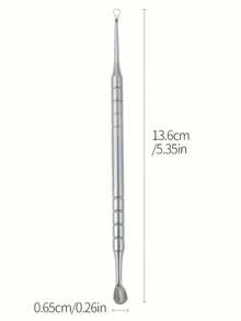 1件裝高級銀色不鏽鋼美甲斜角死皮推刀工具，適合美甲師在沙龍使用，可用於推擠與清除指甲死皮 - 銀色 - 查看 7
