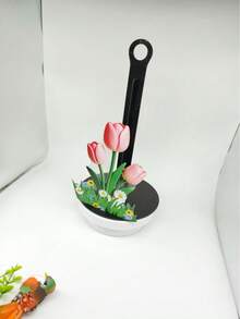 Flat Acrylic Kitchen Towel Rack - 1pc Exquisite Tulip Shaped Kitchen Towel Holder, Elegant And Beautiful Desktop Paper Towel Storage Rack. Does Not Include Towels Or Fabric Storage Rack. Fun Gift. - Multicolor - View 6