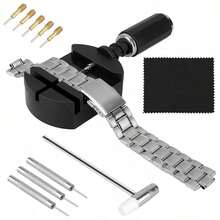 Watch Link Removal Kit 11pcs Watch Band Sizing Tool For Watch Strap Adjustment Watch Repair Tool Kit With Hammer Spring Bar - Silver - View 4