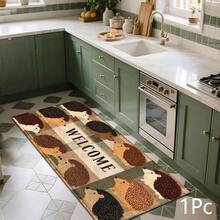 Hedgehog Pattern Printed Long Runner Rug, Home Floor Mat, Entryway Door Mat, Indoor Entrance Mat, Bedroom Bedside Mat, Kitchen Mat, Kitchen Runner Rug, Suitable For Living Room, Laundry Room, Bathroom - Multicolor - View 9