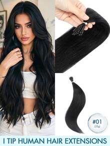 I Tip Human Hair Extensions 16-22 Inch Invisible Keratin Fusion Straight Remy Real Hair 25g/30g/50g Natural Black Blonde Highlights For Women Wedding Party Daily Wear Summer Holiday Concert Travel Beauty Accessory - Multicolor - View 38