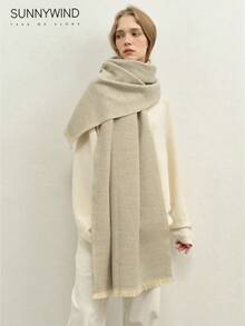 1pc Women's Solid Color Polyester Commuter Fashion Versatile Scarf For Daily Use - Beige - View 6