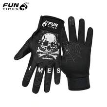 FUNTIMES 1雙夏季防滑耐磨全指摩托車戶外騎行手套 - 黑色 - 查看 9