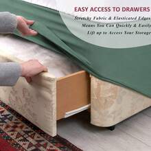DUJUIKE Velvet Bed Frame Cover, Bed Skirt, Can Replace Traditional Bed Skirt, Suitable For Standard Double, Queen And King Size Beds - Pine and Cypress Green - View 6