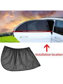 Tendina parasole universale per auto, tendina parasole per finestre anteriori e posteriori, tendina parasole con protezione UV, isolamento termico e anti-zanzare, tendina parasole in rete con protezione UV, tendina parasole riflettente, pellicola per finestre auto - Multicolore - Visualizzare 4