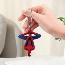 2pcs/Set 2D Car Keychain With Intricate Mesh Design, Superhero Mirror Hooks, Made Of Plastic, Avengers Accessories, Vehicle Decorations, Hero Themes, Exquisite Handmade Gifts New Year's Gift, Valentine's Day Gift, Easter Gift, Party Gift - A - View 5