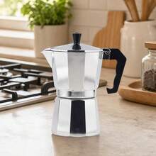 20.5cm Coffee Aluminum Moka Pot, Classic Italian Espresso Maker, Stovetop Coffee Brewer For Home Kitchen Office - Apricot - View 2