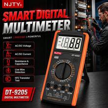 NJTY DT-9205 جهاز قياس متعدد رقمي، جهاز اختبار متعدد النطاق اليدوي لقياس الجهد والتيار والمقاومة والسعة والتردد ودرجة الحرارة والديود والترانزستور HFE، شاشة LCD كبيرة، إيقاف تلقائي للطاقة، حامل قابل للطي للاستخدام المنزلي والصناعي - متعدد الألوان - مشاهدة 2
