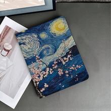 1件星空油畫平板保護殼附筆槽，相容 iPad 10代智能保護殼/Air 13(M3 2025)/Air 11/11(A16 2025)，相容 OPPO Pad、 MatePad、Vivo Pad、Honor Pad、 Pad - 彩色 - 查看 3