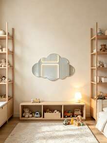 1-Piece Cloud Acrylic Mirror Wall Sticker, 2mm Thick Acrylic Material, Home Decor, Kids Room Decor Mirror, Wall Beautification Art - Silver - View 9