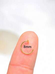 1pc Sterling Silver Nose Ring Hoop Heart Shape Cartilage Helix Ear Piercing Nez Jewelry - Gold - View 3