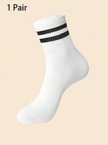 6 Pairs Unisex Striped Casual Mid-Calf Socks, Gift For Boyfriend, 1/3/6 Pairs - Set a - View 15