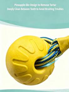1pc Large Durable EVA Floating Dog Training Ball, Minimalist Practical Style, Solid Color Options, Bone-Shaped Floating Dog Toy, Round Ball With Pull Ring, Comes With Leash For Easy Control - Multicolor - View 7