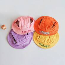 Customized Embroidered Name Cat Bucket Hat, Adjustable Pet Sun Hat, Personalized Dog & Cat Universal Bucket Hat, Customized Pet Lover Gift - Multicolor - View 2