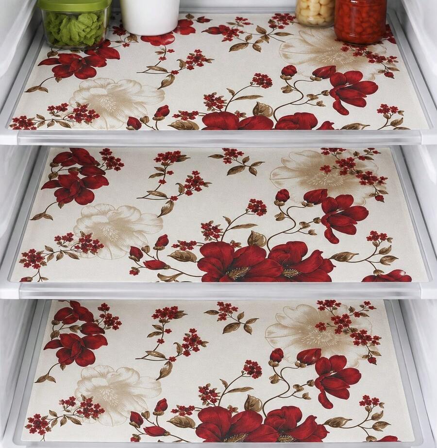 Kit 3 Toalhas de Geladeira Oxford Estampado 37x62cm JCM - VERMELHO NOVO - Visão 1
