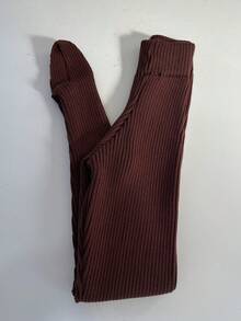 Turim Ribbed Foot Pants - Rust Brown - View 1