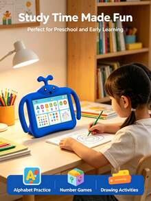 Qetupa Tablet Anak 7 Inci Android 13, 4GB+64GB, Layar IPS 1024x600, Kamera Ganda, Baterai 3500mAh, WiFi, Tablet Balita dengan Casing Anti Guncangan, Kontrol Orang Tua, Tablet Pembelajaran Edukatif, Hadiah Ulang Tahun Anak (Tanpa Adaptor) - Purple - View 9