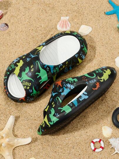 1 Pair Boys' Spring/Summer Comfortable Fashion Casual Lightweight Soft Sole Slippers, Girls' Breathable Beach Shoes For Foot Protection