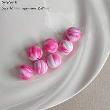25pcs Acrylic 16mm Pumpkin Beads With Dual Color Gradient, DIY Handmade Bead String Mobile Phone Chain Pendant Material Jewelry Loose Beads - Multicolor - View 9