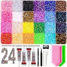 24/15 Colors Resin Jelly Rhinestone DIY Luxury Set, DIY Handmade Flat Back Decorative Rhinestones, Suitable For Diamond Painting, Water Cups, Shoes And Other Rhinestone Decorations - Multicolor B - View 9