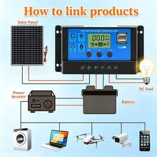 New 50W Portable Solar Panel Kit With 100A Solar Charge Controller, High-Efficiency Solar Panel And Alligator Clips, Suitable For RV, Camping, Car, Boat, Picnic, Etc., Can Power Tablets, Smartwatches, Power Banks In Sunlight, Portable Design - Black - View 3