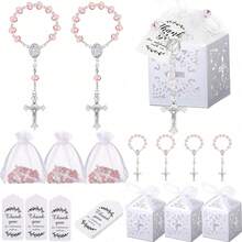 15pcs/Set Naming Ceremony Set: Faux Crystal Cross Bracelet, Suitable For Birthday Party, Commemorative Gift, Naming Ceremony, Wedding Party, Women's Naming Ceremony, Birthday Party Gift, Wedding Party Gift, Pre-Wedding Party Gift, Anniversary Party Gift, Suitable For Mother, Couple, Best Friend Daily Wear, Mother's Day Gift - A - View 1