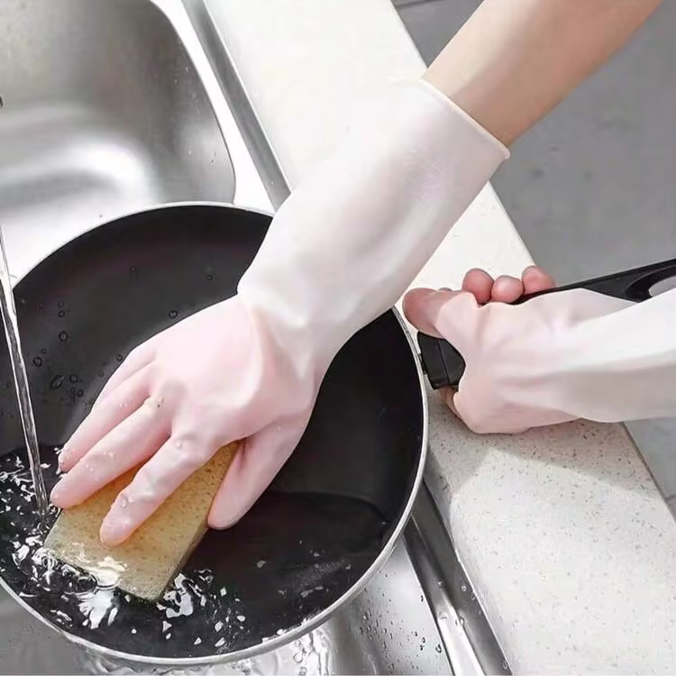2 Pairs Premium Waterproof Household Cleaning Gloves, Non-Slip, Multi-Purpose For Kitchen Dishwashing, Laundry And Housework, Kitchen, Bathroom, Home Use - Multicolor - View 2