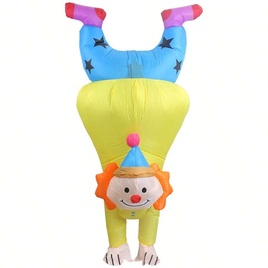 Halloween Christmas Party Clown Inflatable Costume, Unisex Inflatable Costume, Holiday Personalized Outfit Inflatable Costume, Blower Included, Battery Not Included - Upside-down Clown - View 1