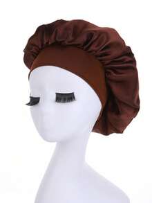3/2/1pc Women's Satin Hair Bonnet, Wide Brim High Elasticity Silk Sleep Cap, Premium Satin Hair Bonnet, Curly Hair Silk Headband, Women's Hat - Multicolor - View 4
