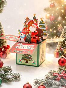 1/2pcs Merry Christmas 3D Greeting Cards, 3D Holiday Gift Cards, Santa Claus Cards, Suitable For Christmas Party Decoration - Christmas Pop-up Card - View 3