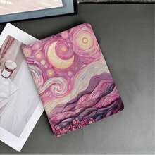1pc Starry Sky Oil Painting Tablet Protective Case With Pen Slot, Compatible With IPad 10th Gen Smart Case/Air 13(M3 2025)/Air 11/11(A16 2025), Compatible With OPPO Pad, Compatible With Huawei MatePad, Compatible With Vivo Pad, Compatible With Honor Pad, Compatible With Xiaoxin Pad - Multicolor - View 10
