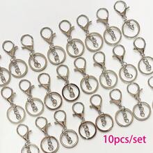 10PCS/40PCS Metal Lobster Clasp, 4-Section Chain/8-Figure Chain Wholesale Keychain Pendant Can Be Used As Key Ring, Pendant, Handbag Decoration, DIY Keychain, Car Accessory, Bag Charm, School Letter Decoration, Cute Gothic Y2K Style. - Gold + Silver - View 9