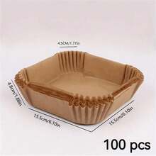 SOKANY 50/100pcs Air Fryer Liners, Disposable Air Fryer Paper, Oil-Proof Non-Stick, Easy To Clean, Air Fryer Accessories, Kitchen Accessories. Suitable For Baking, Microwave Cooking, Hotel And Commercial Use. - Camel - View 13