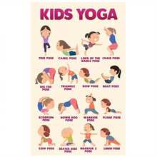 1pc Children's Yoga Canvas Poster, Frameless Wall Art Print, Chakra Poses Reference For Kids, Suitable As Holiday Gift For Mid-Autumn Festival, National Day, Independence Day - 111 - View 2
