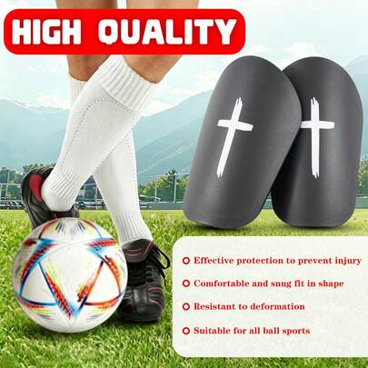 1 paire - Protège-tibias de football nouvellement améliorés et plus grands, protection fiable, réduit l'impact sur les jambes inférieures lors des collisions, protège-tibias pour matchs de football